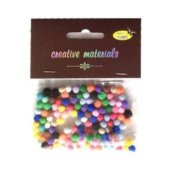 Pompony 5mm ok.120szt MIX