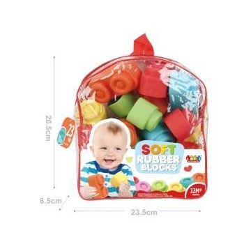 Klocki miękkie w plecaku 23szt