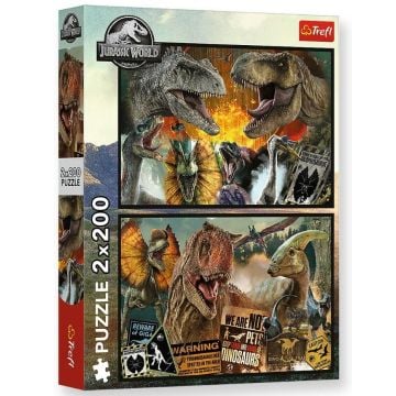 Puzzle 2x200 Prehistoryczny świat TREFL