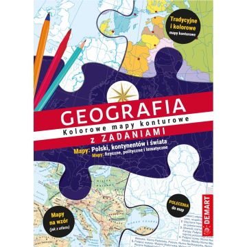 Geografia z zadaniami. Kolorowe mapy konturowe