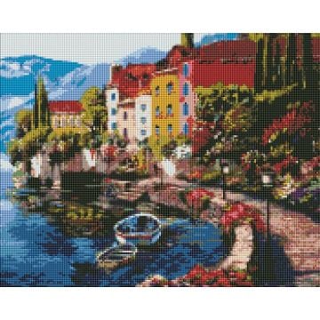 Diamentowa mozaika - Poranek nad jeziorem 40x50cm