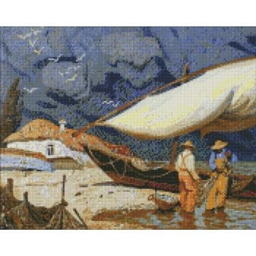 Diamentowa mozaika - Rybacy 40x50cm