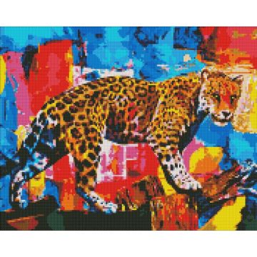 Diamentowa mozaika - Jasny lampart 40x50cm