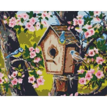Diamentowa mozaika - Parapetwka dla ptaków 40x50cm