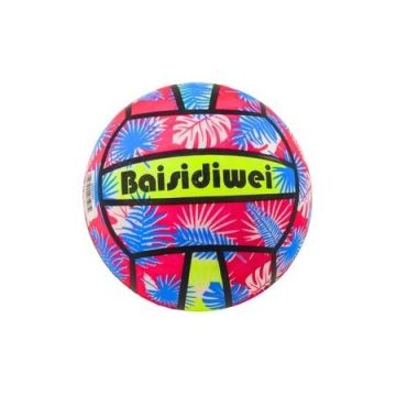 Piłka gumowa jaskrawa we wzorki różowa 24cm
