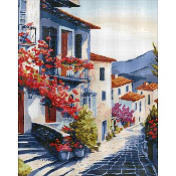 Diamentowa mozaika - Miasto u podnóża gór 40x50cm