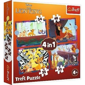 Puzzle 4w1 Odważny Król Lew TREFL