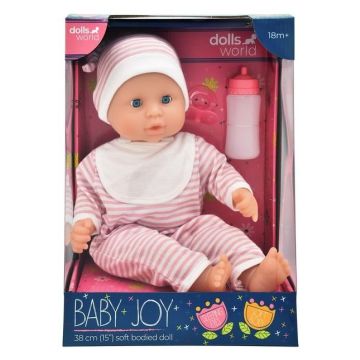Dolls World Lalka Baby Joy 38cm ubranko w paski