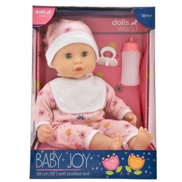 Dolls World Lalka Baby Joy 38cm ubranko różowe