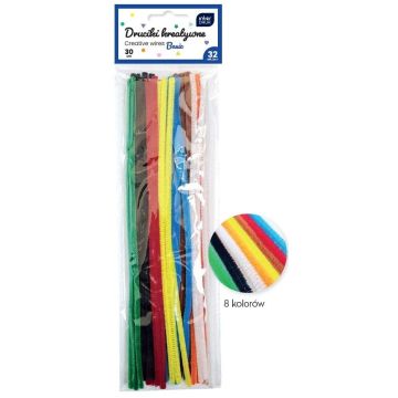 Druciki kreatywne 30cm kolorowe 32szt