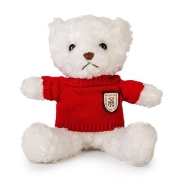 Miś biały 22cm w sweterku czerwony
