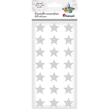 Kryształki samoprzylepne gwiazdki 19x19mm 21szt
