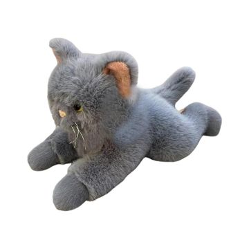 Maskotka Kot 55cm leżący szary