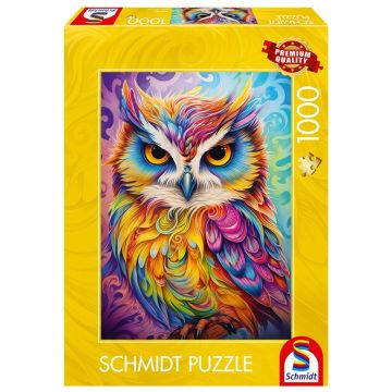 Puzzle PQ 1000 Kolorowa sowa G3