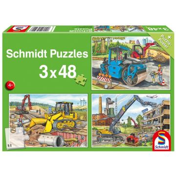 Puzzle 3x48 Pojazdy budowlane G3