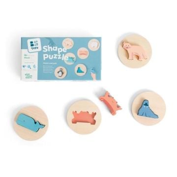 Drewniane puzzle konturowe Dopasuj kształt