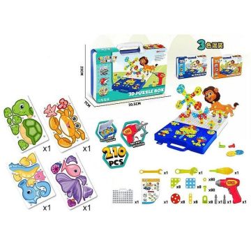 Układanka puzzle do przykręcania w walizce