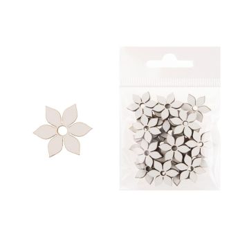Dekoracja drewniana 24szt Kwiat 3