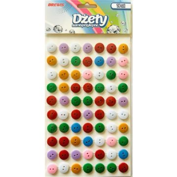 Dżety samoprzylepne guziki 70szt