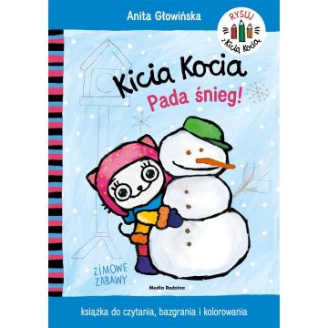 Kicia Kocia. Pada śnieg. Kolorowanka