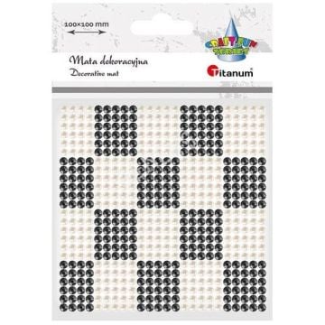 Mata dekoracyjna 10x10cm perełki, kryształki