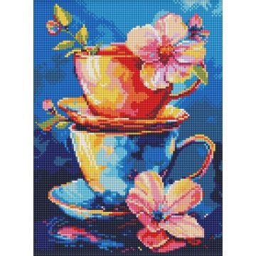 Diamentowa mozaika - Sekret picia herbaty 30x40cm
