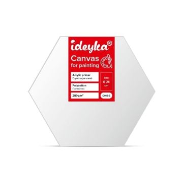 Płótno malarskie na blejtramie sześciokątnym 26cm