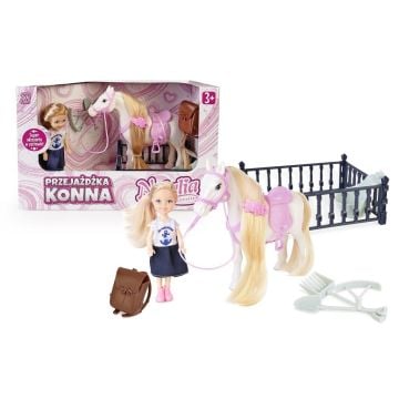 Zestaw lalka 13cm z koniem