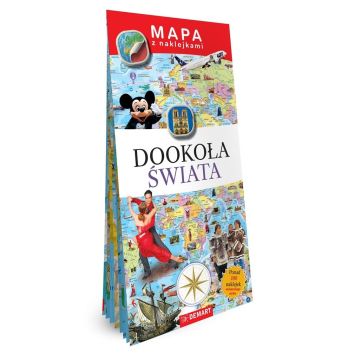 Mapa z naklejkami. Dookoła świata