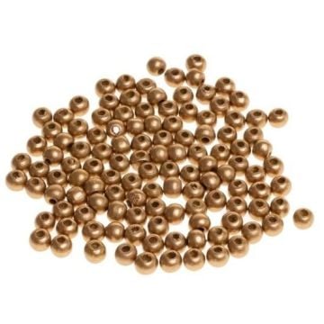 Koraliki drewniane do nawlekania złote 8mm 120szt