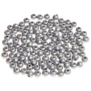 Koraliki drewniane do nawlekania srebrne 8mm 120sz