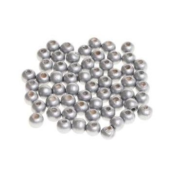 Koraliki drewniane do nawlekania srebrne 10mm 60sz