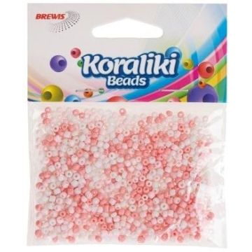 Koraliki akrylowe do nawlekania białe różowe 35mm