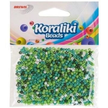 Koraliki akrylowe do nawlekania białe zielone 35mm