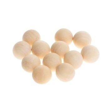 Drewniane kulki bez otworu naturalne 20mm 12szt