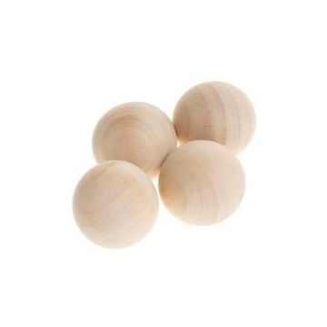 Drewniane kulki bez otworu naturalne 30mm 4szt