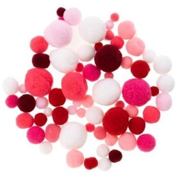 Pompony białe i w odcienach różowego 20g