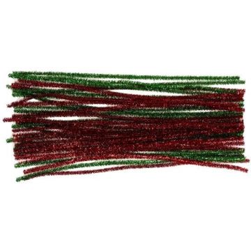 Druciki kreatywne metaliz. zielone i czerwone 30cm