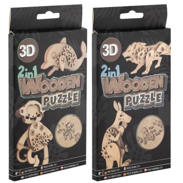 Puzzle drewniane 3D 2w1