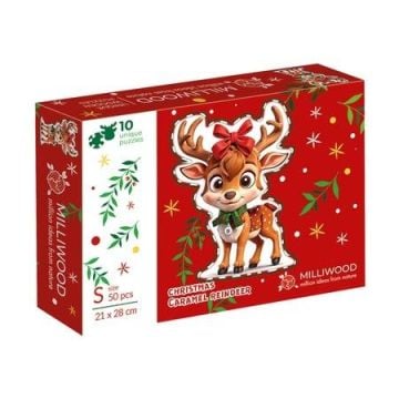 Puzzle drewniane 50 Christmas Reniferek
