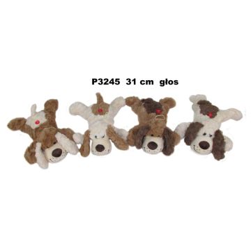 Pies z głosem leżący 31cm MIX