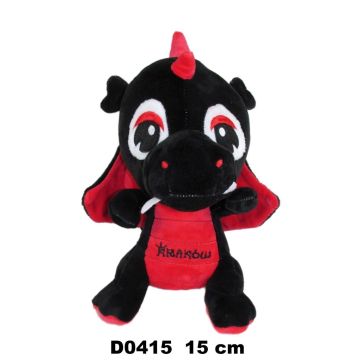 Smok "Kraków" czarny czerwony 15cm