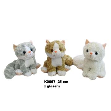 Kot z głosem 25cm MIX