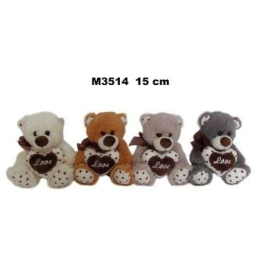Miś z sercem 15cm MIX