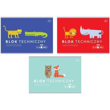 Blok techniczny A4/10K 240g BEBE Kids mix (10szt)