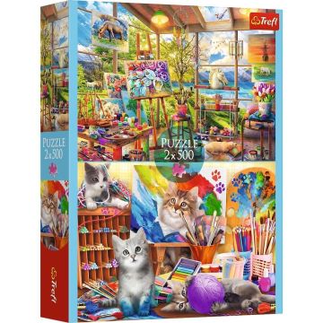Puzzle 2x500 Sztuka malowania TREFL