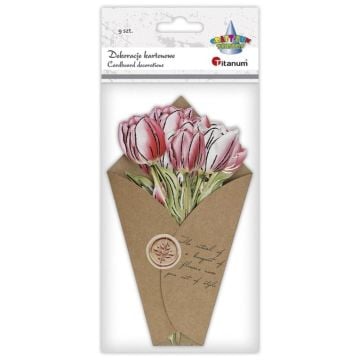 Dekoracje kartonowe Flower Letter tulipany 9szt