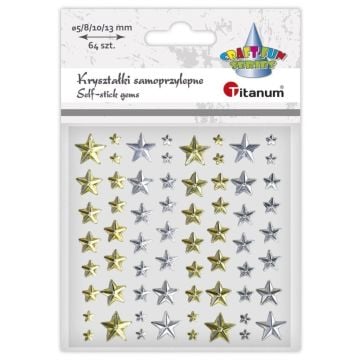 Kryształki samoprzylepne Gwiazdki mix 25szt