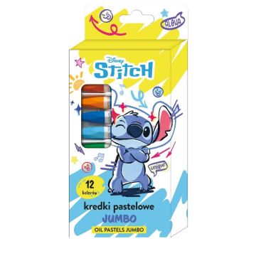 Kredki pastelowe Jumbo 12 kolorów Stitch