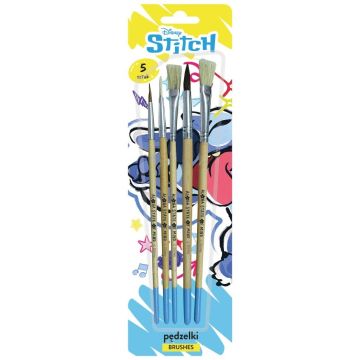 Pędzelki z naturalnego włosia 5szt Stitch